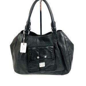 Lauren Ralph Lauren Satchel Handbag Black Leather